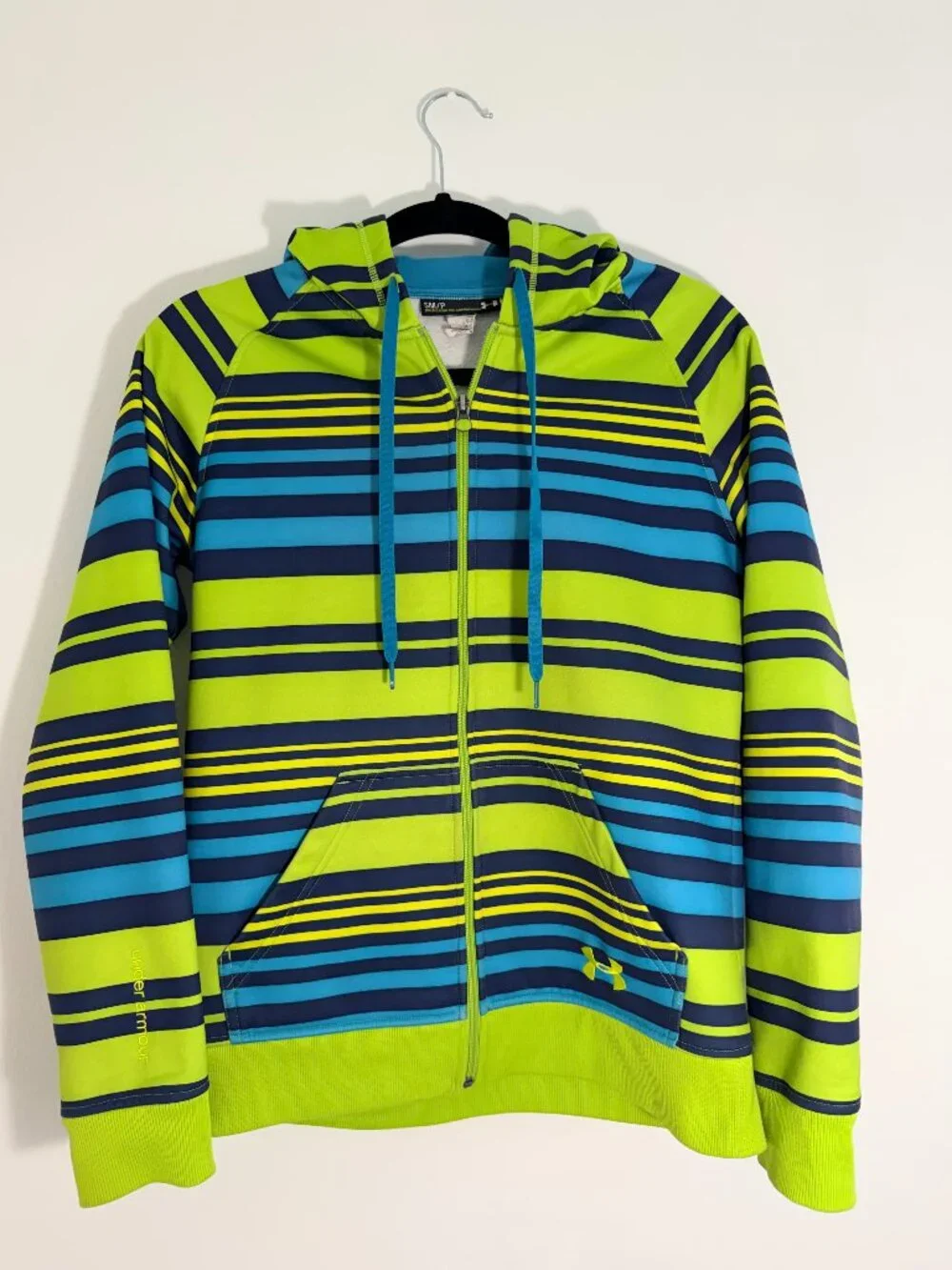 Under Armour Youth Neon Stripe Performance Hoodie Girls Small